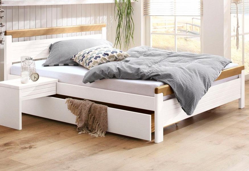 Home affaire Massivholzbett ""CAPRE" im skandinavischem Landhausstil" in ve günstig online kaufen
