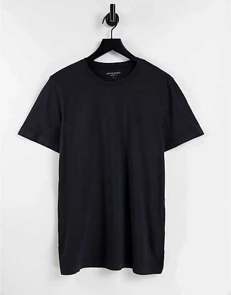 Jack & Jones – Überfärbtes T-Shirt in Schwarz günstig online kaufen