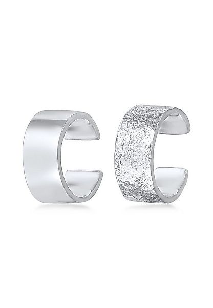 Elli Ohrklemmen-Set Earcuff Breit Basic Gehämmert 2er Set 925 Silber günstig online kaufen