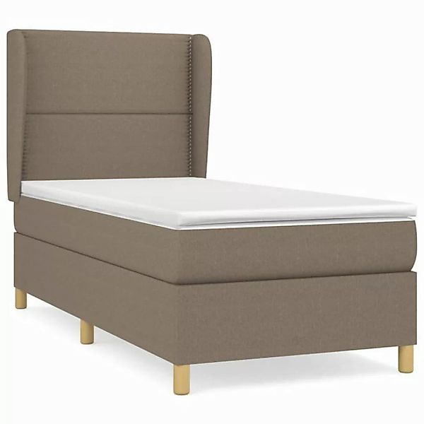 vidaXL Boxspringbett Boxspringbett mit Matratze Taupe 80x200 cm Stoff Bett günstig online kaufen