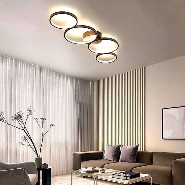 Nettlife LED Deckenleuchte Schwarz Modern 4 günstig online kaufen
