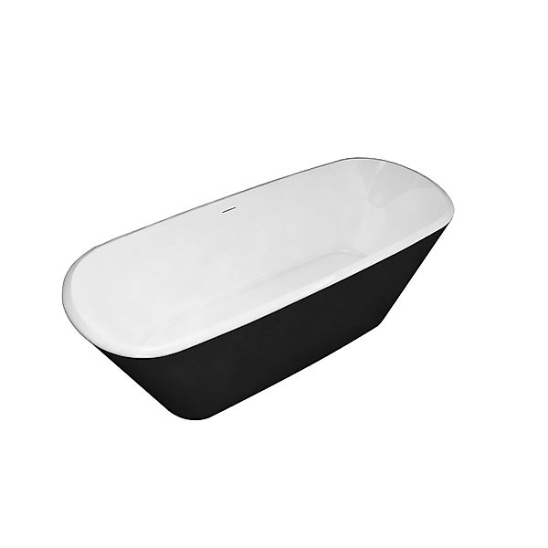 AICA Freistehende Badewanne 170x78cm Schwarz Matt Acrylwannen Badewannen Ko günstig online kaufen