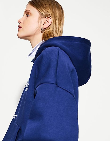 Bershka Hoodie Mit Print Damen S Blau günstig online kaufen