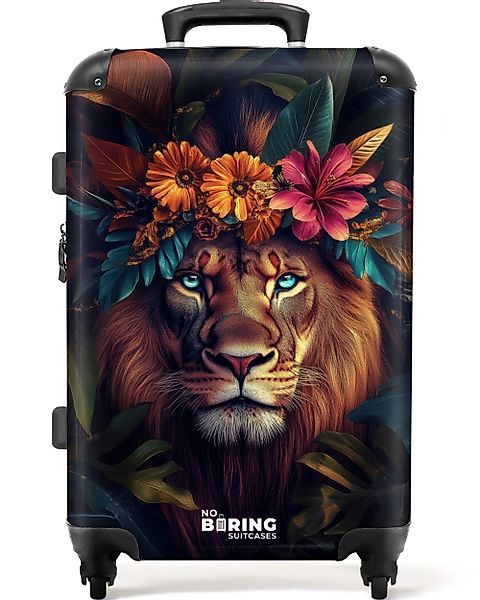 NoBoringSuitcases.com© Hartschalen-Trolley Löwe mit Blumenkrone im günstig online kaufen