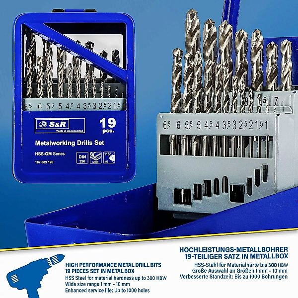 S&R Metallbohrer Industrie-Qualität, extra hohe Standzeit,118° günstig online kaufen