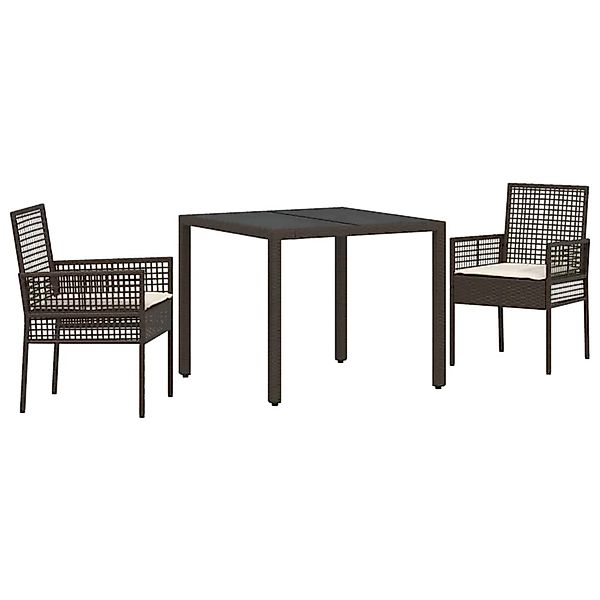 vidaXL Garten Essgruppe 3-Tlg Braun Poly Rattan 3334863 günstig online kaufen