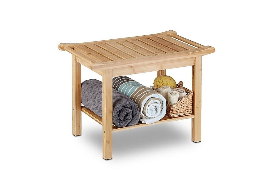 relaxdays Sitzbank Badezimmer Bank Bambus günstig online kaufen