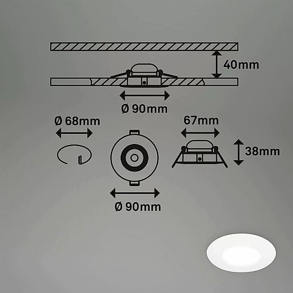 LED-Einbauspot 7598 3er-Set CTS weiß günstig online kaufen