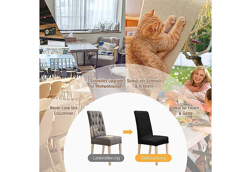 Simloveve Stuhlhusse Stretch Stuhlbezug Waschbar Schutz & Dekoration für St günstig online kaufen