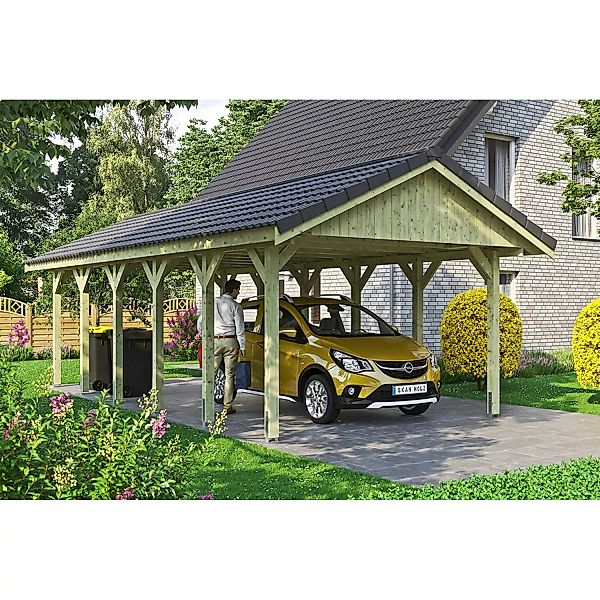 Satteldach-Carport Wallgau 430 x 900 cm Dachlattung günstig online kaufen