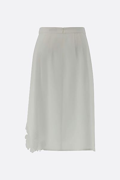 Rock aus Leinen mit Ginkgo-Stickerei günstig online kaufen