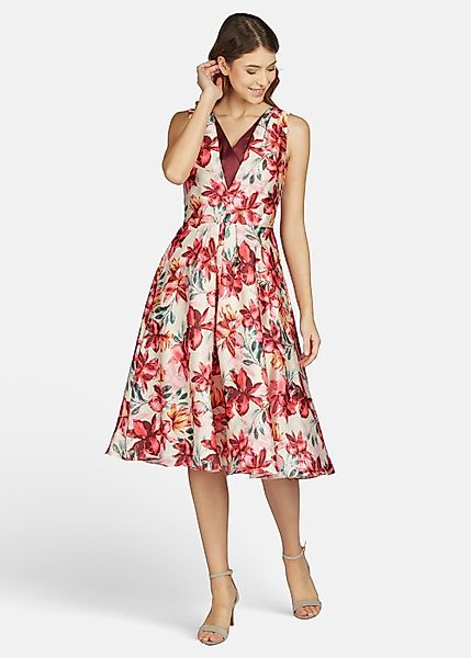 Kleo Abendkleid (1-tlg) mit handgezeichnetem Blumenprint günstig online kaufen