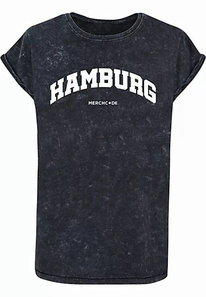 Merchcode T-Shirt Merchcode Damen Ladies Hamburg Wording - Acid Washed T-Sh günstig online kaufen