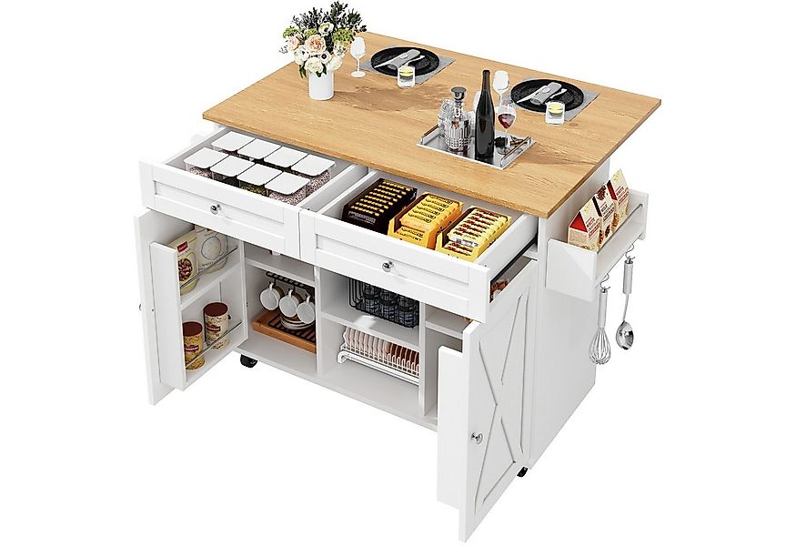i@home Küchenwagen Kücheninsel, Küchenschrank, buffetschrank, mit Speicherr günstig online kaufen