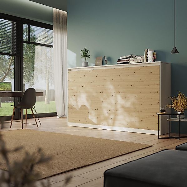 HeimLiving Schrankbett Classico 100/140/160x200 cm Vertikal Weiß mit Gasdru günstig online kaufen