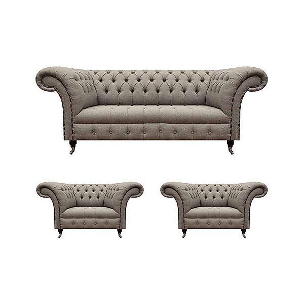 JVmoebel Chesterfield-Sofa Chesterfield Sofagarnitur Luxus Dreisitzer Sofa günstig online kaufen