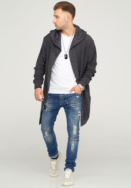 behype Strickjacke "JAROMIR" mit kuscheliger Kapuze günstig online kaufen