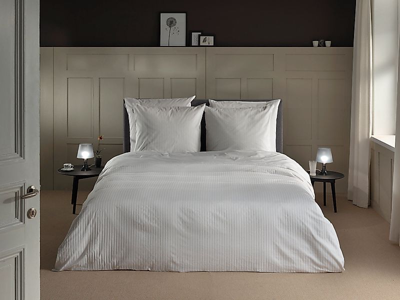 Heckett & Lane Bettwäsche »Banda« 2 Stk. tlg. hochwertiges Mako-Satin, Stre günstig online kaufen