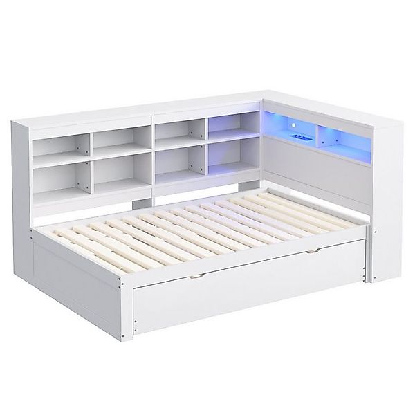 Gotagee Schlafsofa 90x200cm Holzbett Kinderbett Einzel-Gästebett Ladefunkti günstig online kaufen
