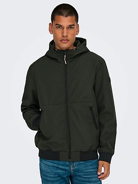 ONLY & SONS Softshelljacke "ONSBOWIE SOFTSHELL BOMBER NOOS" mit Kapuze günstig online kaufen