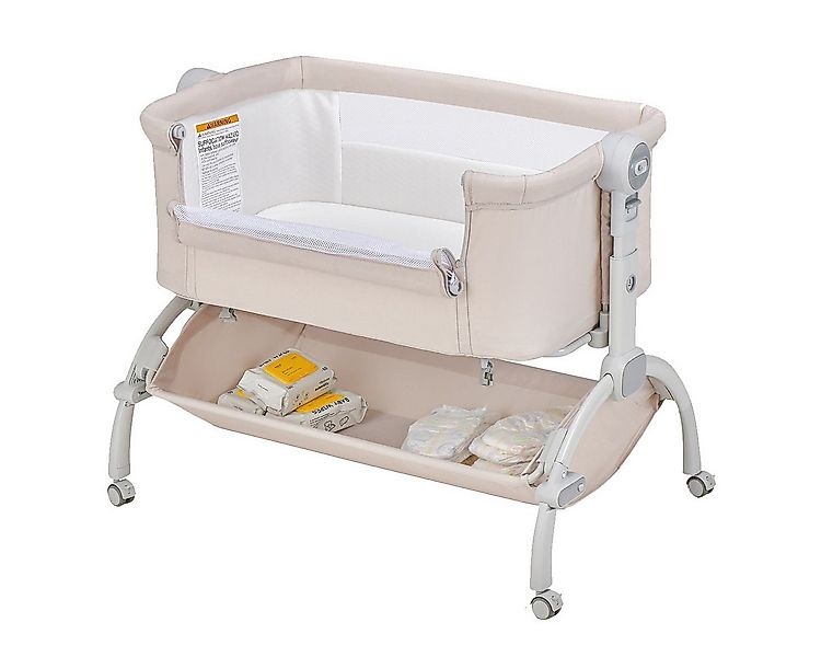 COSTWAY Beistellbett, Stubenwagen, 7 Fach höhenverstellbar, Babybett günstig online kaufen