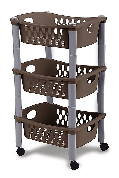 Kreher Küchenwagen Küchenwagen Rollwagen mit 3 Ablagen (Taupe), Mit 3 Körbe günstig online kaufen