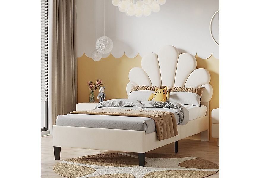 NMCXXO Polsterbett Bettrahmen mit Schalen-Design und gepolstertem Kopfteil günstig online kaufen
