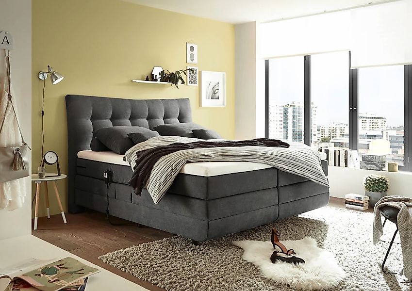 ED EXCITING DESIGN Boxspringbett "Malibu", inkl. Motor und Topper günstig online kaufen