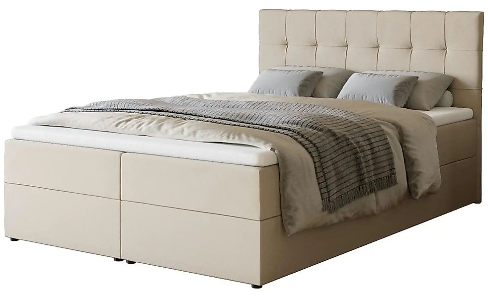 Boxbett mit Stauraum und Topper Dartford ¦ beige ¦ Maße (cm): B: 140 H: 102 günstig online kaufen