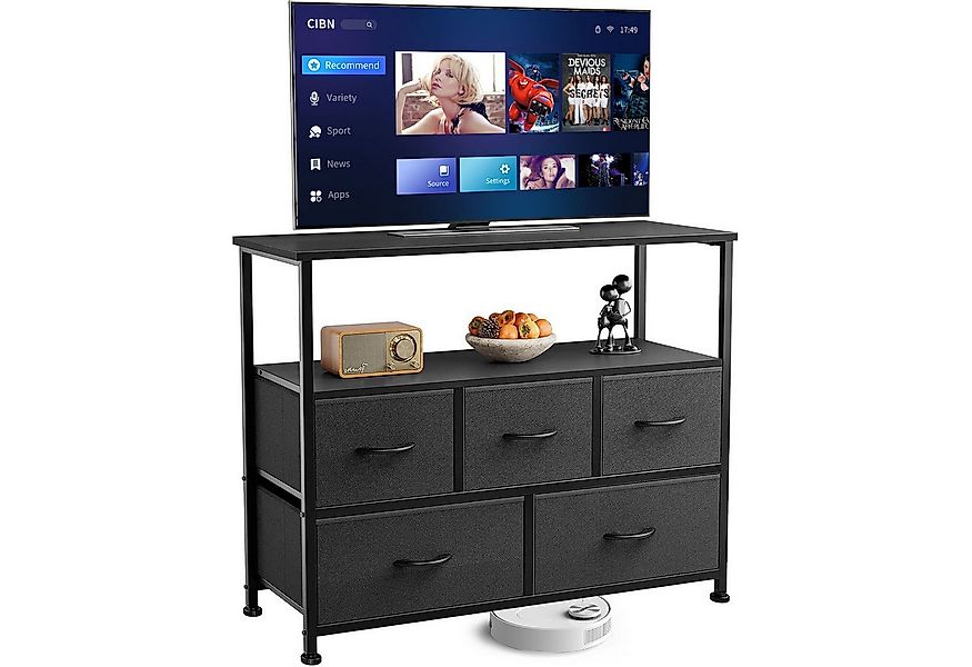 Refined Living TV-Schrank Stoffkommode mit 5 Schubladen mit Griffen stabile günstig online kaufen