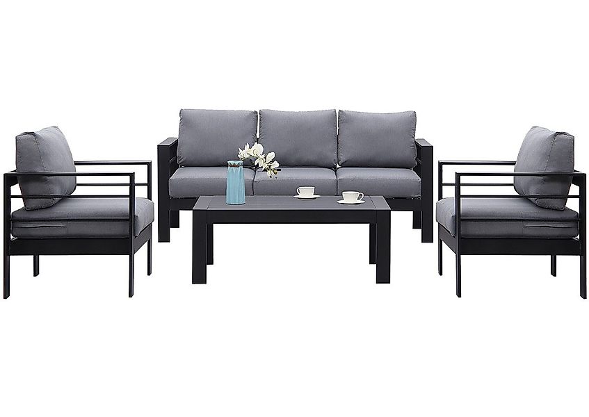 MeXo Gartenlounge-Set Gartenmöbel Set Aluminium Loungeset günstig online kaufen