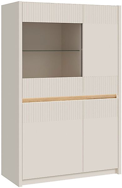 FORTE Vitrine "Oak Squere", Highboard, Beleuchtung, SoftClose günstig online kaufen