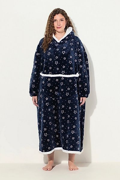 Ulla Popken Bademantel Loungewear-Poncho Plüsch Kapuze Langarm Tasche, Lang günstig online kaufen