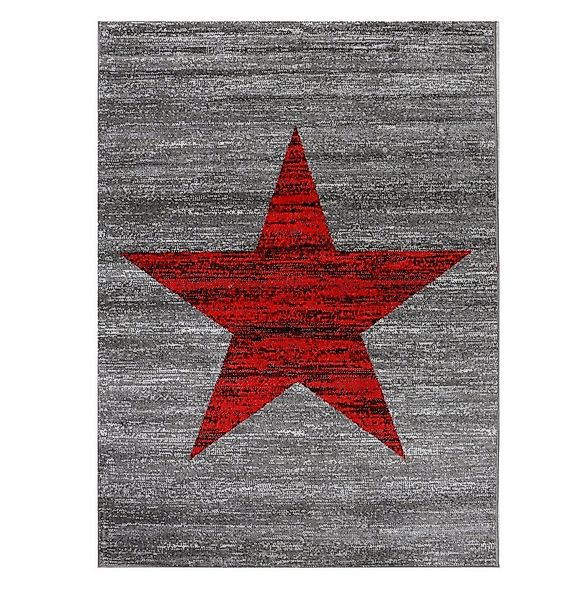 Vimoda Teppich Wohnzimmer Stern Muster Rot, Rechteckig, Läufer Rot Stylish günstig online kaufen