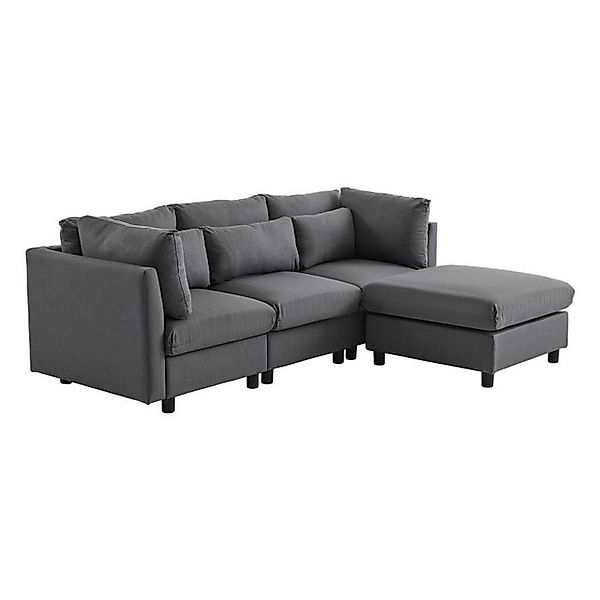 DOPWii Sofa Dreisitzer Sofa,Wohnzimmersofa,Ecksofa mit Fußhocker,L-förmiges günstig online kaufen