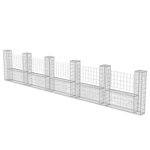 vidaXL Gartenzaun Gabionenkorb U-Form Stahl 570×20×100 günstig online kaufen