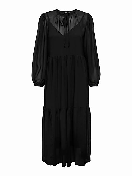 ONLY Onlstar Ls Wide Sleeve Maxi Dress Wvn Maxikleid Damen Schwarz günstig online kaufen