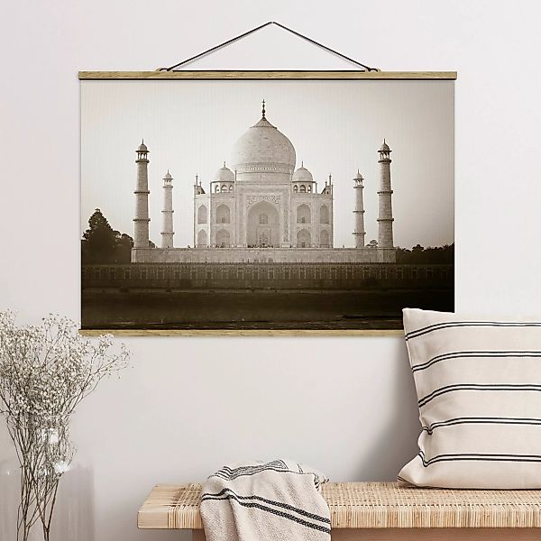 Stoffbild Architektur mit Posterleisten - Querformat Taj Mahal günstig online kaufen