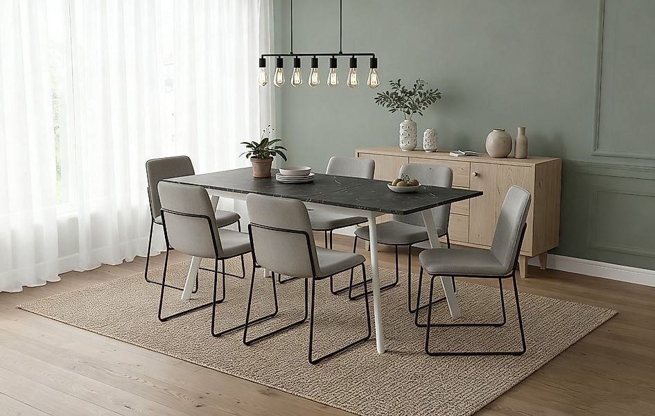 B&D home Esstisch MARA, Metall oder Holzgestell, ausziehbar 120-160cm, 4-6 günstig online kaufen