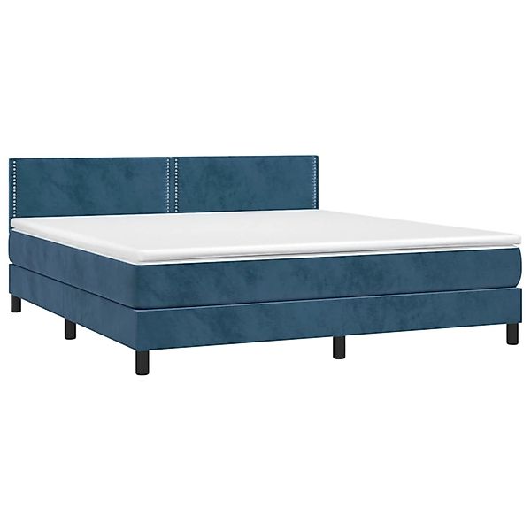 vidaXL Boxspringbett mit Matratze & LED Dunkelblau 160x200 cm Samt 3134355 günstig online kaufen