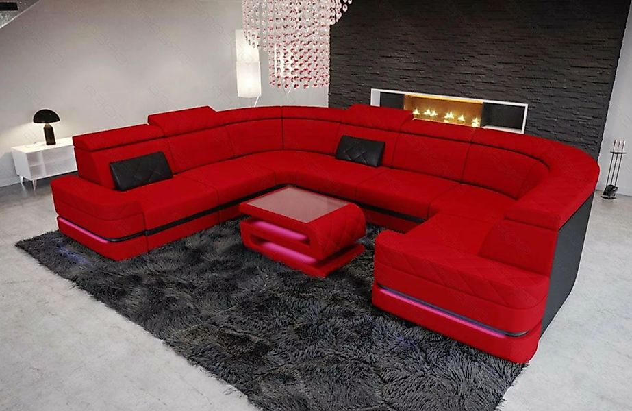 Sofa Dreams Wohnlandschaft Stoff Couch Polstersofa Positano U Form Stoffsof günstig online kaufen