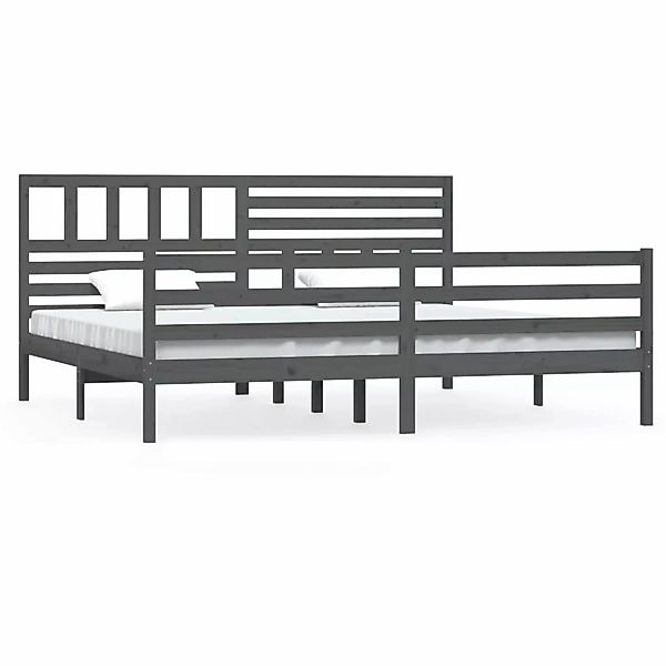 Vidaxl Massivholzbett Grau 200x200 Cm günstig online kaufen