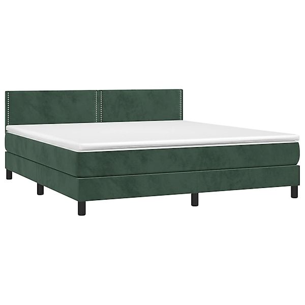 vidaXL Boxspringbett mit Matratze & LED Dunkelgrün 180x200 cm Samt 3134360 günstig online kaufen