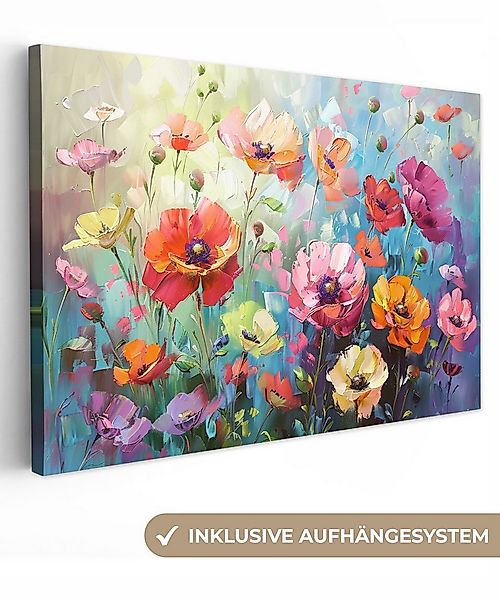 OneMillionCanvasses® Leinwandbild Blumen - Bunt - Aquarelle - Natur - Somme günstig online kaufen