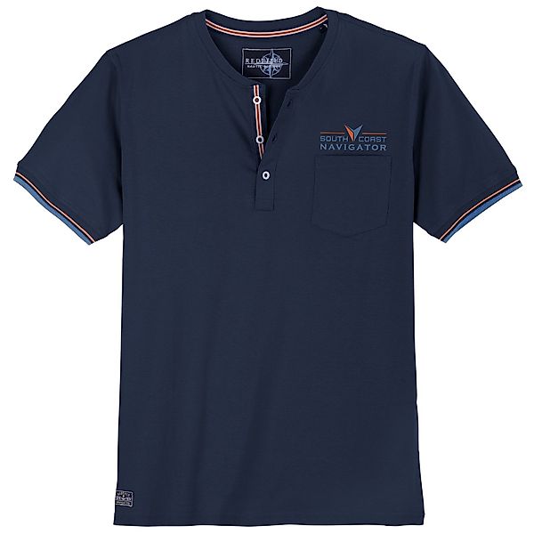 redfield Rundhalsshirt Redfield XXL Henley-T-Shirt dunkelblau günstig online kaufen