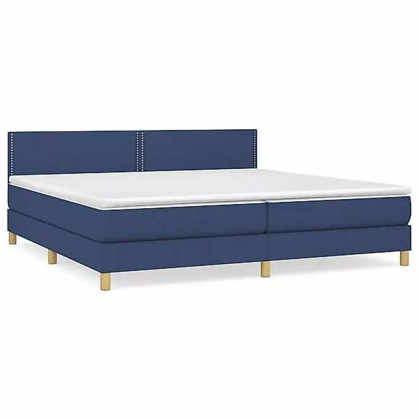 vidaXL Boxspringbett Boxspringbett mit Matratze Blau 200x200 cm Stoff Bett günstig online kaufen