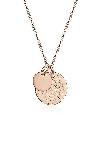 Elli Kette mit Anhänger Plättchen Münzen Organic Look 925 Silber, Geo günstig online kaufen