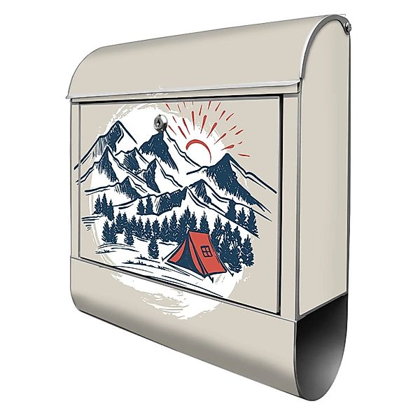 Banjado Design Briefkasten Silber Pulverbeschichtet 39x47x14cm 2 Schlüssel günstig online kaufen