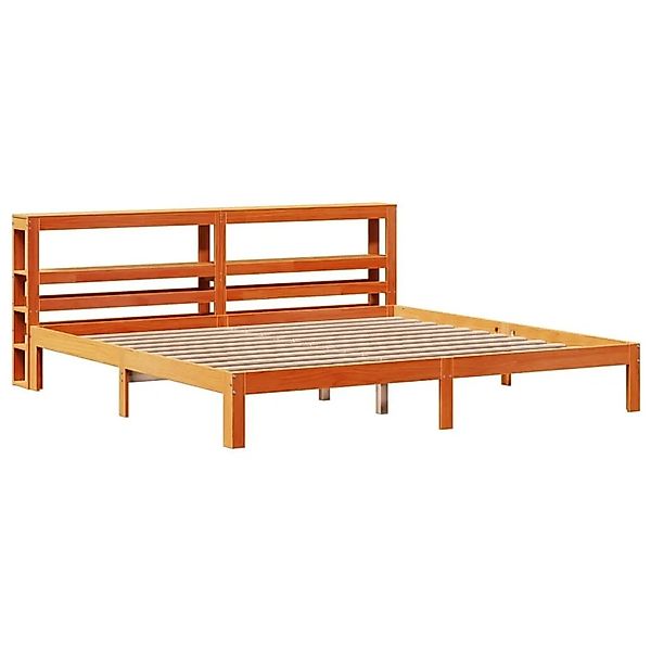 vidaXL Massivholzbett ohne Matratze Wachsbraun 180x200 cm Kiefernholz 33060 günstig online kaufen
