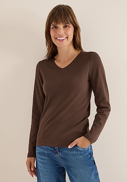 Cecil Langarmshirt aus reiner Baumwolle günstig online kaufen